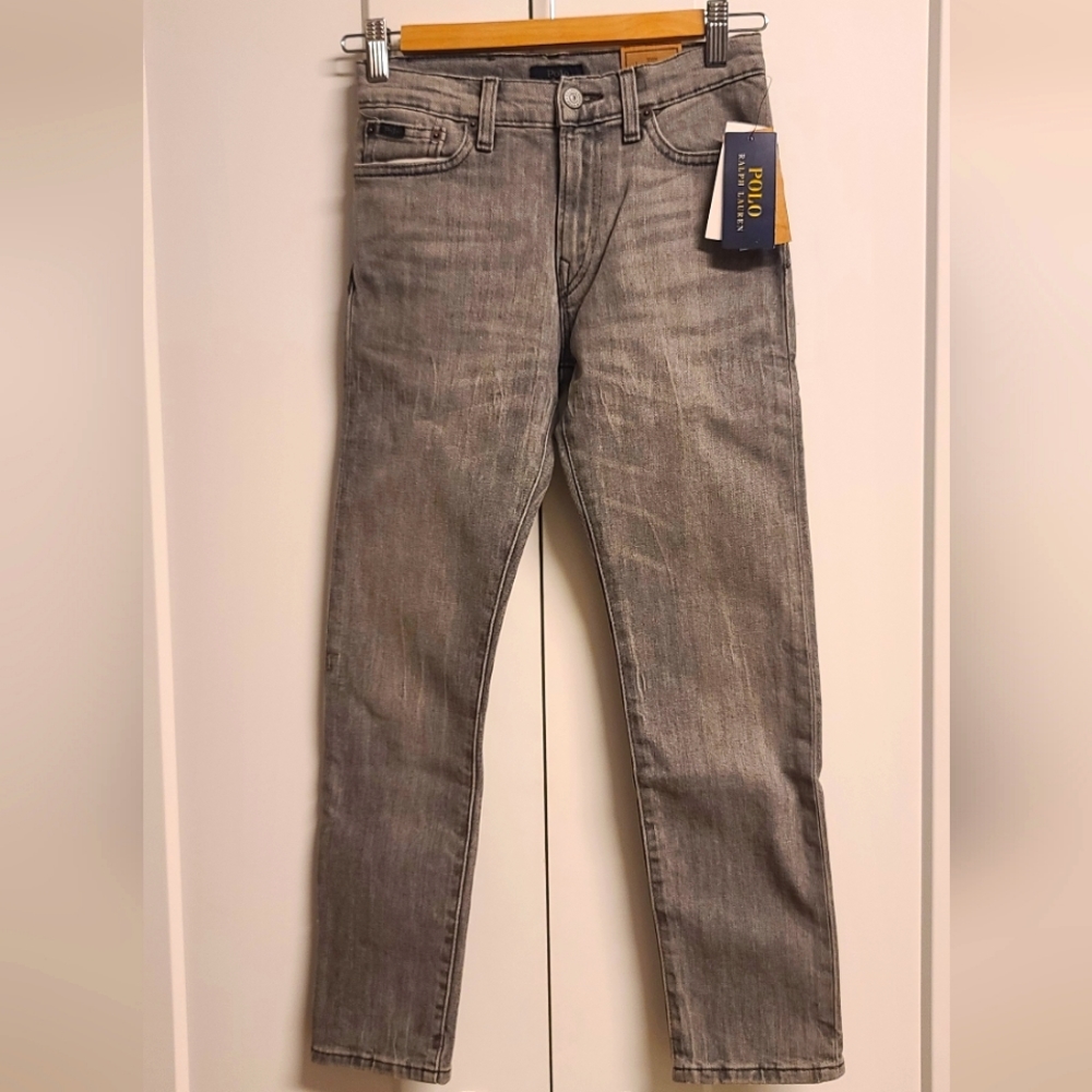 NWT Polo by Ralph Lauren boys sullivan slim grey jeans  size 10